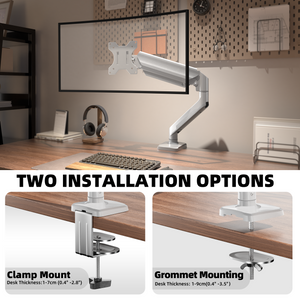 Curved Gaming Monitor Desk-Mount - Swivel Tilt Rotation Height Adjustable Ultrawide Monitor Mount White - Wearson Office Furniture 