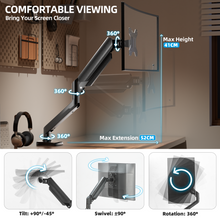 Load image into Gallery viewer, Wearson Curved Monitor Arm Full-Motion - Swivel Tilt Rotation Height Adjustable Monitor Mount Carry up to 20lbs Support 17&quot;,19&quot;,21&quot;,22&quot;,24&quot;,27&quot;,32&quot; Ultrawide 34 inch Curved Screen - Wearson Office Furniture 