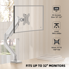 Load image into Gallery viewer, Curved Gaming Monitor Desk-Mount - Swivel Tilt Rotation Height Adjustable Ultrawide Monitor Mount White - Wearson Office Furniture 