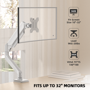 Curved Gaming Monitor Desk-Mount - Swivel Tilt Rotation Height Adjustable Ultrawide Monitor Mount White - Wearson Office Furniture 